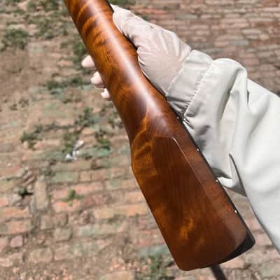 Striped Ebony Fretboard 22frets 5a Roasted flame Maple guitar neck Radius 12inch Round stainless steel 22 frets Roasted flame Maple guitar neck Striped Ebony fingerboard 25.5inch hole 10mm Radius: 12 inches. image 5