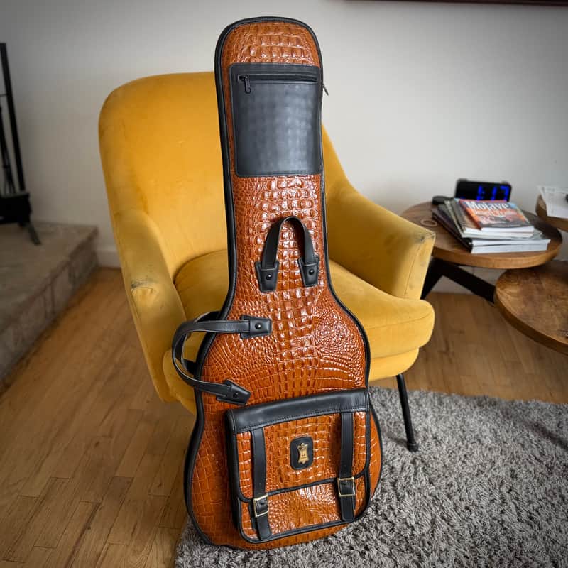 Levy's alligator Leather Electric Guitar Gig Bag 2010s - Brown image 1