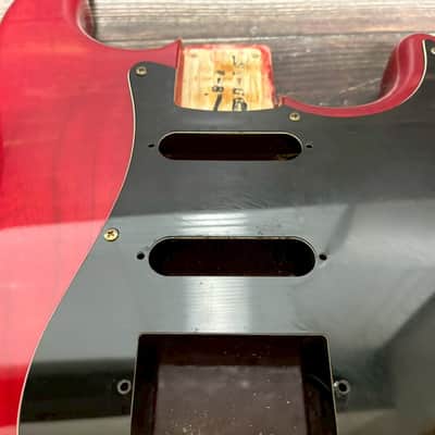 90s Charvel CST-060-SSH Stratocaster Body Ash See-throw Red/Plate Made in Japan image 8