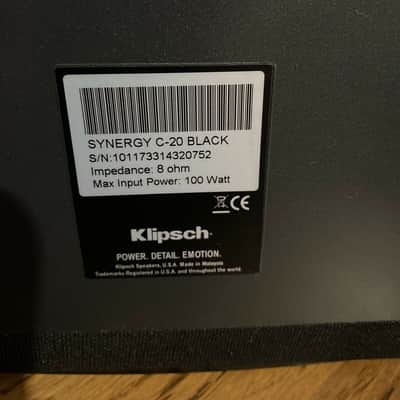 Klipsch Synergy C-20 Black Bi-Amped Center Channel Speaker in Excellent Condition image 10