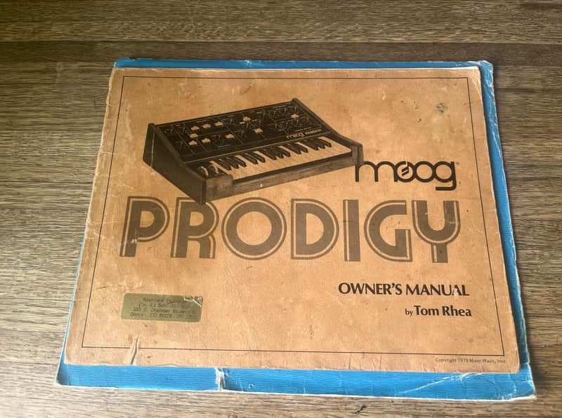 Original 1979 Moog Prodigy Owner’s Manual – by Tom Rhea (Rare Vintage) image 1