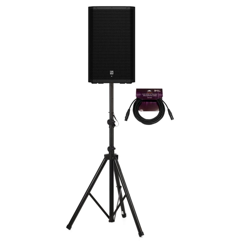 Electro-Voice ZLX-15P-G2 15-Inch 2-Way Powered Loudspeaker with Bluetooth Bundle with Focus Pro Audio All-Aluminum Speaker Stand Pack and Focus Pro Audio XLR Male to Female Microphone Cable (3 Items) image 1