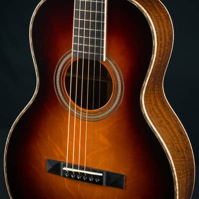 Huss and Dalton 0-SP Parlor 12-Fret Figured Black Walnut and and Bearclaw Sitka Spruce Sunburst Custom NEW image 8