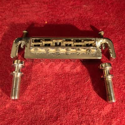 Vintage 1970s Leo Quan Badass Wraparound Guitar Bridge Chrome w/ Posts image 1