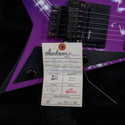 Jackson USA Custom Shop RR1 Rhoads Custom Student Model Purple With Music Notes Graphic 1988 w/OHSC image 11