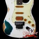 Fender Custom Shop Wild West White Lightning Stratocaster HSS Floyd Rose Rosewood Board 22 Frets Heavy Relic British Racing Green
