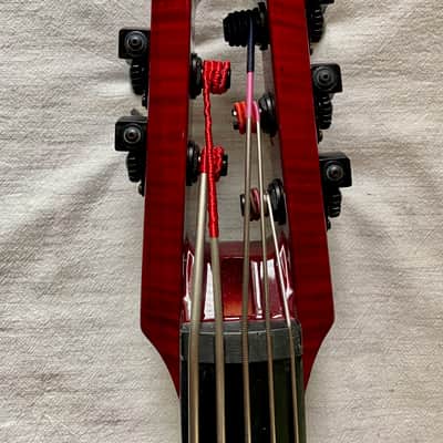 NS Design WAVc 5 String Full Size Electric Upright Bass 2025 - Transparent Red image 15