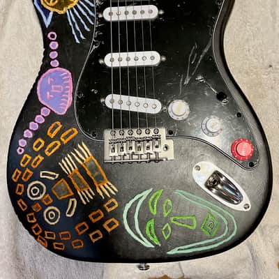 IYG Tribal Axe Custom Stratocaster-style Earth, living art, custom wired, mucho mojo tone machine! image 2