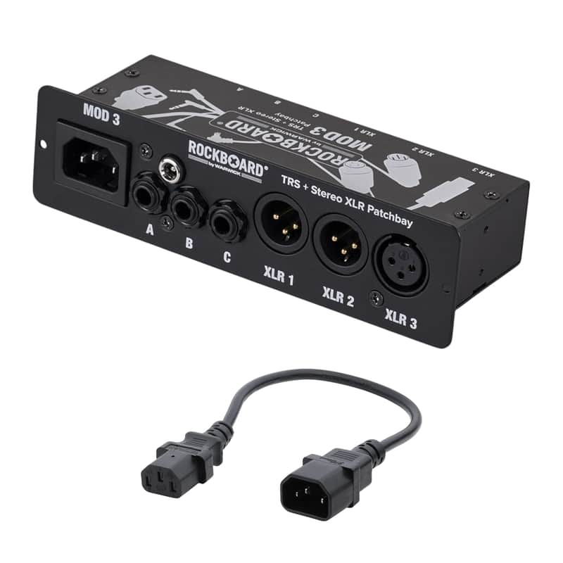 Rockboard MOD3 V2 3xTRS 3xXLR Pedalboard Patchbay + IEC Power Patch Cable image 1