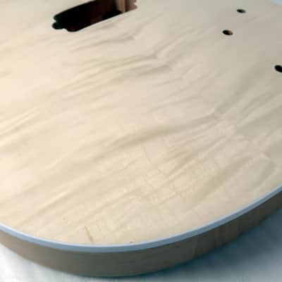 Select Stock Flame Top Mahogany Body + Trap Inlay Mahogany Neck RAW DIY Custom Ready BLEM image 8