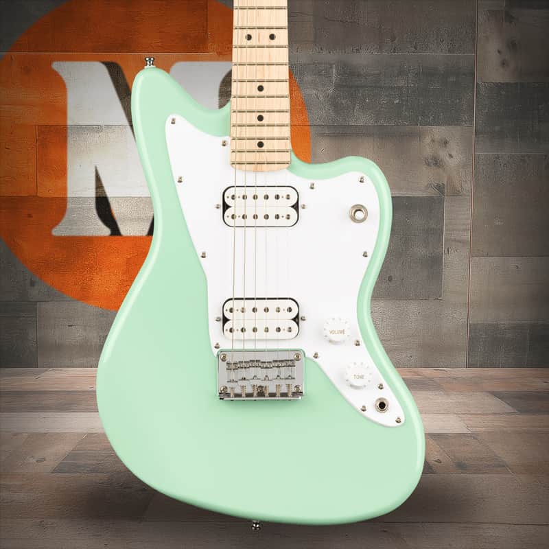 Squier Mini Jazzmaster HH - Maple Fingerboard - White Pickguard - Surf Green image 1