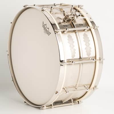 AK Drums Standard Model Nickel Over Brass / Hand Engraved AK Diamonds Pattern 6.5"×14" image 10