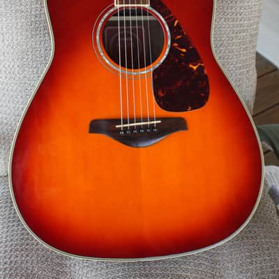 Yamaha FG730S Dreadnought Solid Sitka Top / Rosewood Acoustic Guitar 2008 Cherry Burst image 19
