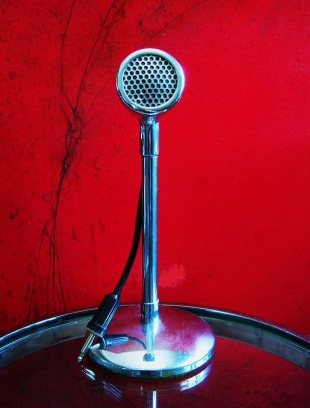 Vintage RARE 1930's Western Electric D 173069 crystal microphone w cable and stand Altec RCA image 1