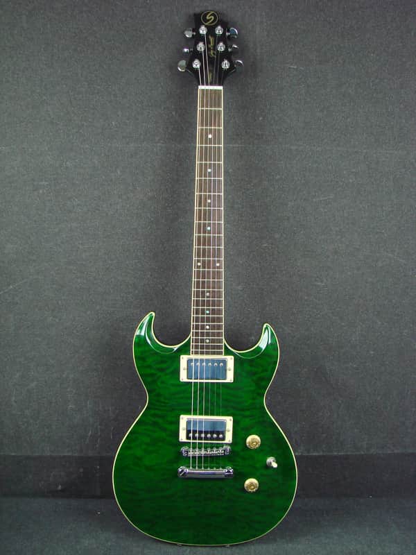 Greg Bennett Torino TR3 Double Cutaway Green Quilt Top Electric