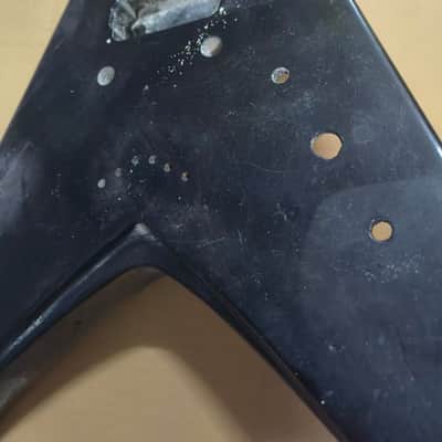 Black HH Flying V Style Guitar Body DIY Project image 4