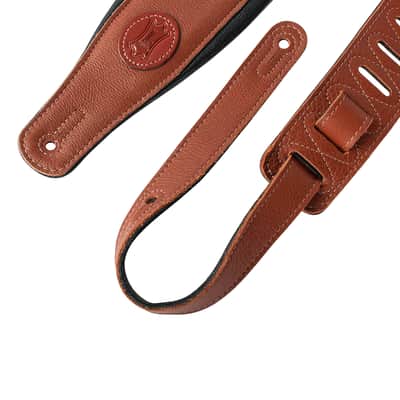 Levy's Garment Leather Guitar Strap 3" Signature Series Padded Tan image 2