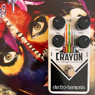 Electro-Harmonix Crayon 69 Full-Range Overdrive 2015 - Present - White with Vertical Crayons image 1