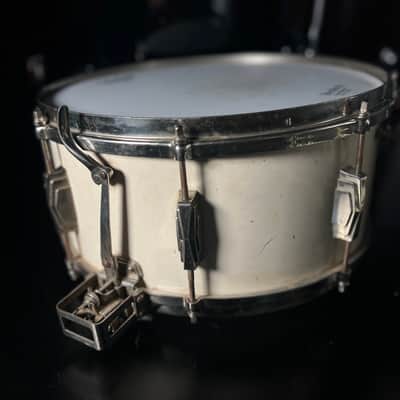 Vintage 1936 Ludwig & Ludwig 6.5x14" Super Solid 1ply Maple Snare Drum in White Duco & Nickel Plated Hardware image 6