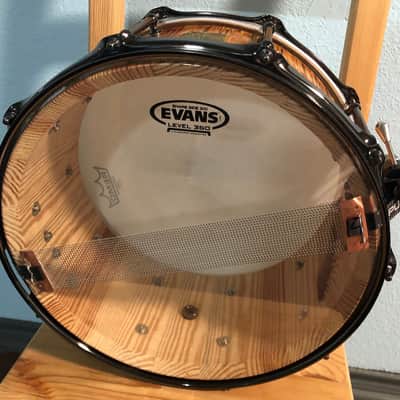 Outlaw Drums 14x7 Burnt White Pine Solid Stave Snare Drum image 5
