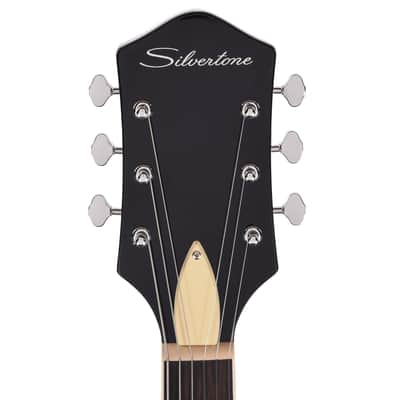 Silvertone 1446 VBK Single Cut Semi-Hollow Electric Guitar w/ Bigsby Vibrato Gloss Black Pre-Order image 6