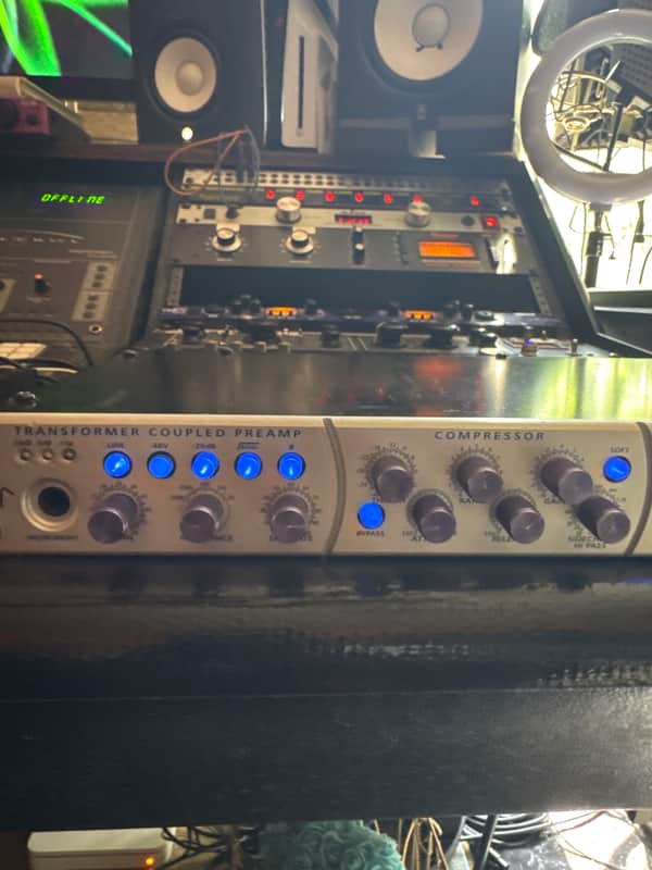 *Modified PreSonus Eureka Channel Strip 2010s - Silver w Burr Brown O Amps & Custom VU Meter Blue LED Backlight image 1