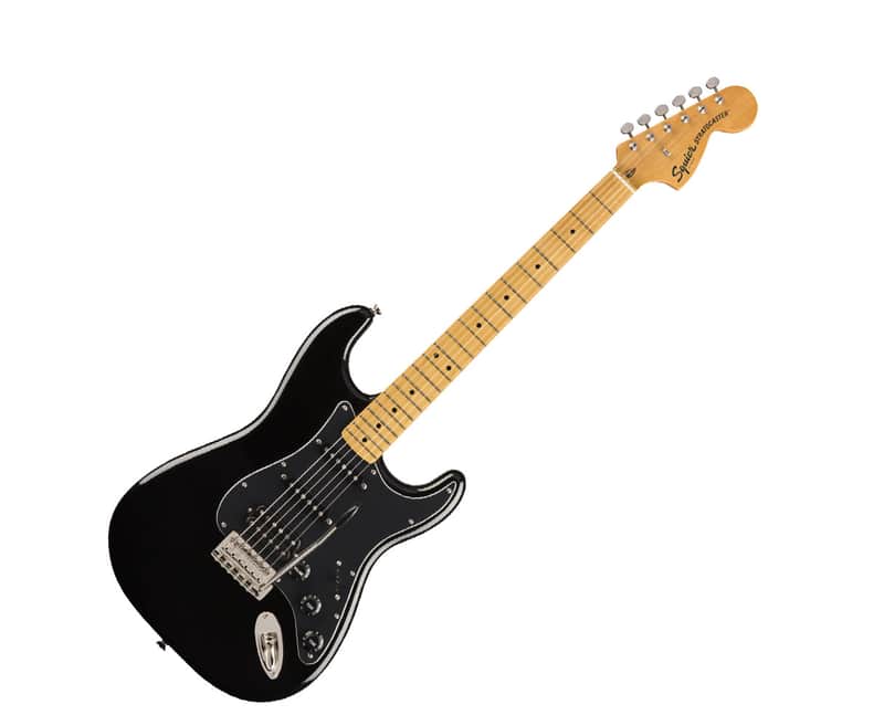 Used Squier Classic Vibe '70s Stratocaster HSS - Black w/ Maple FB image 1