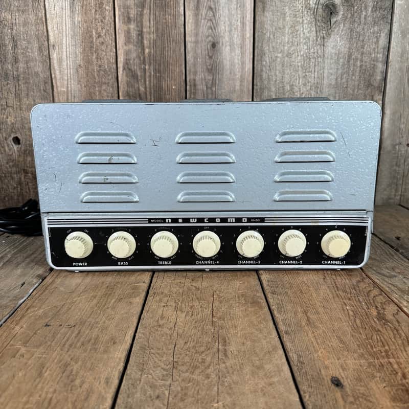 Newcomb H-50 PA head guitar amp 1950's - Silver image 1