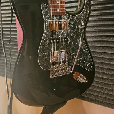 Squier Upgraded Black HSH Parts Caster, Gator case, strap, tech set up image 1