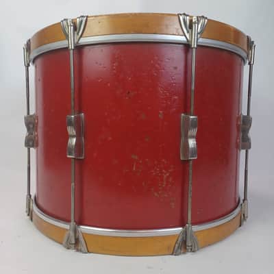 WFL Ludwig 12x17"Tenor Tom Drum Red Lacquer +Natural Maple Wood Hoops Vintage40s image 4