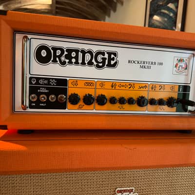 Orange Rockerverb 100 MKIII Tube Amp Head + Orange 2 X 12" Celestion closed-back guitar cabinet PRO GUITAR RIG: comes with amp head flight case + 2 Orange footswitches image 4