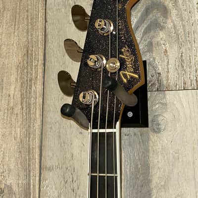 NEW Fender Gold Foil Jazz Bass - Black Sparkle, In Stock and Ships Fast and Free! Pro Setup Included! image 8