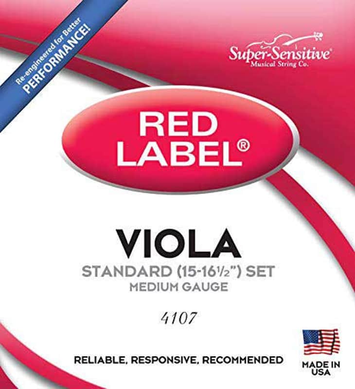 Super Sensitive Red Label 4107 Viola String Set 15" Medium image 1
