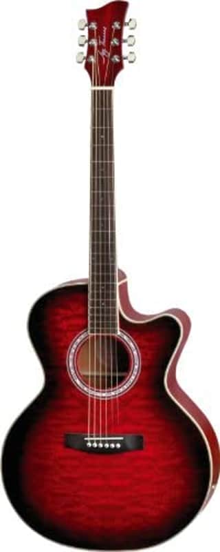 Jay Turser USA Guitar Auditorium QT CE Red Sunburst JTA-424QCET