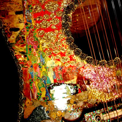 Framus 12 String Acoustic. klimt Art by El Daga 2005 Collage Goldtone.  Collectible. Only 1. RARE. image 4