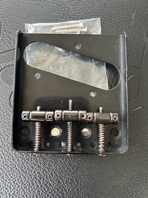 Telecaster Style Standard Bridge w/In-Tune Black Saddles - Black Matte image 1