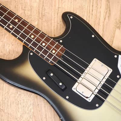 1970s Fender Mustang Bass – Custom Lollar Thunderbird + Riggio Silverburst Relic – 7lbs 13oz image 4