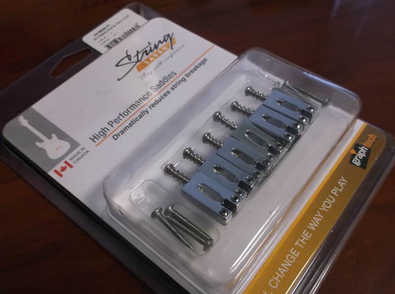 Graph Tech String Saver Vintage Strat, Tele Saddles - CHROME, PG-8000-FC image 1