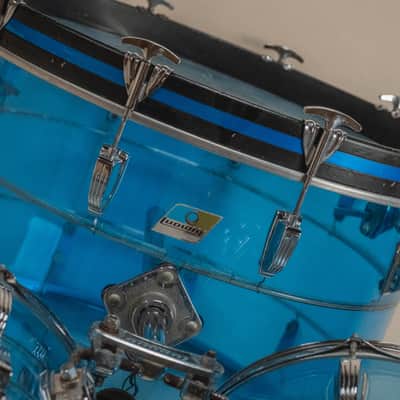1970s Ludwig Vistalite Tivoli Pattern A 'Big Beat' in Blue/Blue/Blue - 14x22, 16x16, 9x13, 8x12, 5x14sn image 3