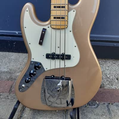 Fender Squier '70s Jazz Bass Left-Handed Lefty Firemist Gold matching headstock image 1