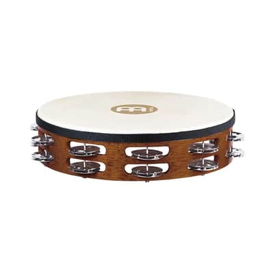 Meinl TAH2-AB 10" Traditional Wood Tambourine with Double Row Steel Jingles