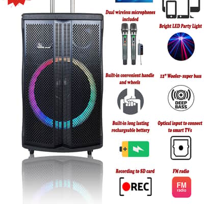 IDOLmain IPS-DJ09 Professional Bluetooth Portable Rechargeable Party Speaker 1500W With Dual Wireless Microphones image 2