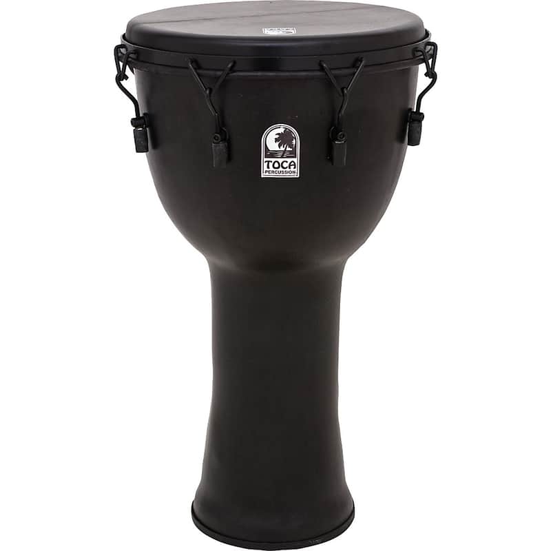 Toca Freestlyle Mechanically Tuned Djembe With Extended Rim Regular 10 in. Black Mamba image 1