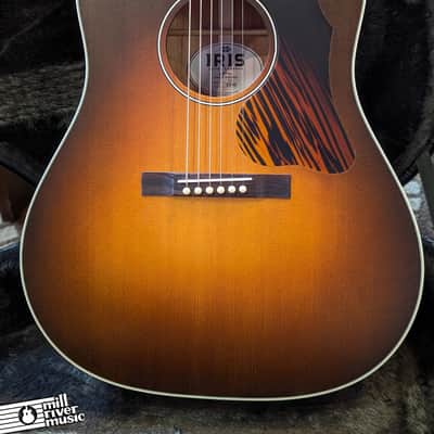 Iris DF Burst w/ White binding and Firestripe pickguard Acoustic Guitar image 2