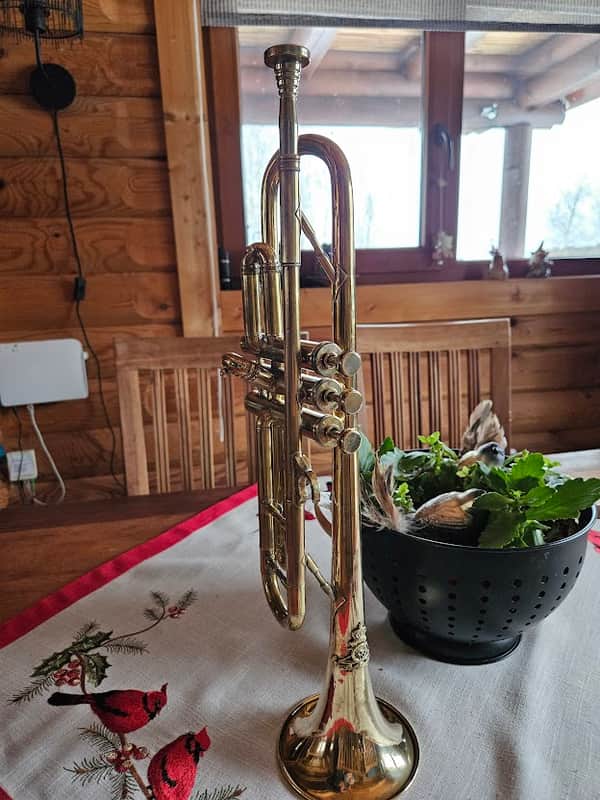 Bb trumpet with emblem of British Royal Artillery image 1