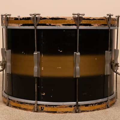 Vintage Ludwig 14x22 Black and Gold Duco Bass Drum image 12