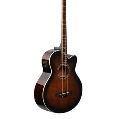 Ibanez AEB10E Acoustic Electric Bass Guitar Dark Violin Sunburst image 8