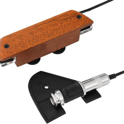 Acoustic Guitar Pickup, Guitar Pickups Passive Mahogany Soundhole Pickup with Humbucker Volume Tone Control, Fits 3.8” to 3.94” Soundhole Diameter image 1