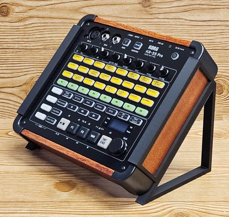The Analog Source 45 Degree Angled Black Color Desktop Stands For KORG KR-55 PRO Rhythm Drum Machine image 1
