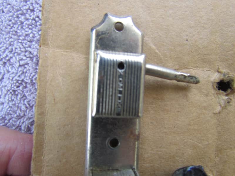 Kluson Single Line 3 On A Strip Tuning Machines Bass Side Only Needs Buttons 1950's Black Buttons image 1
